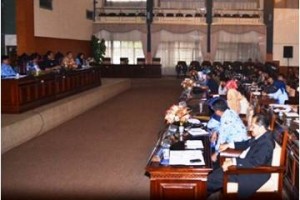 Sejumlah anggota Gampar saat audiensi di gedung DPRD Kuningan.